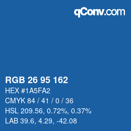 Color code: RGB 26 95 162 | qconv.com