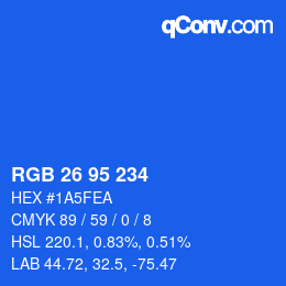 Color code: RGB 26 95 234 | qconv.com