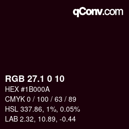 カラーコード: RGB 27.1 0 10 | qconv.com