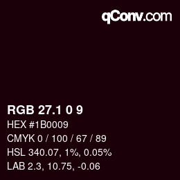 カラーコード: RGB 27.1 0 9 | qconv.com