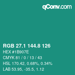 Color code: RGB 27.1 144.8 126 | qconv.com