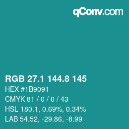 Color code: RGB 27.1 144.8 145 | qconv.com