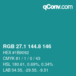 Color code: RGB 27.1 144.8 146 | qconv.com