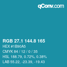Color code: RGB 27.1 144.8 165 | qconv.com