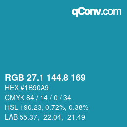 Color code: RGB 27.1 144.8 169 | qconv.com