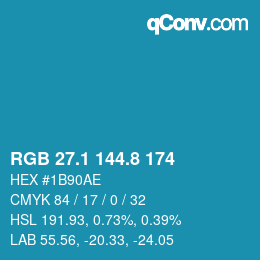 Farbcode: RGB 27.1 144.8 174 | qconv.com