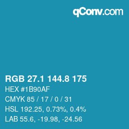 Color code: RGB 27.1 144.8 175 | qconv.com