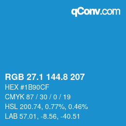 Color code: RGB 27.1 144.8 207 | qconv.com