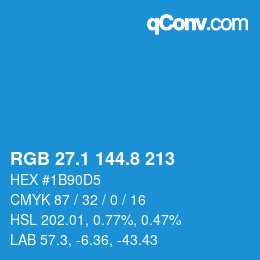 Color code: RGB 27.1 144.8 213 | qconv.com