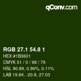 カラーコード: RGB 27.1 54.8 1 | qconv.com