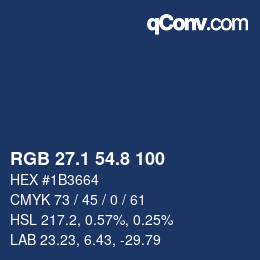 Color code: RGB 27.1 54.8 100 | qconv.com