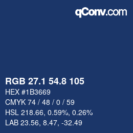 Color code: RGB 27.1 54.8 105 | qconv.com