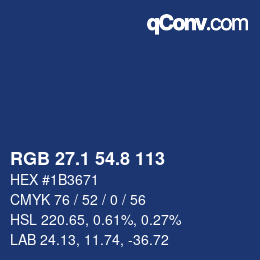 カラーコード: RGB 27.1 54.8 113 | qconv.com