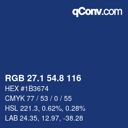カラーコード: RGB 27.1 54.8 116 | qconv.com