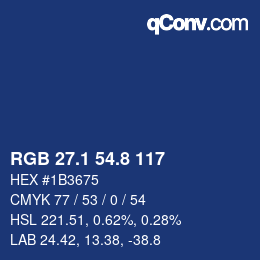 カラーコード: RGB 27.1 54.8 117 | qconv.com