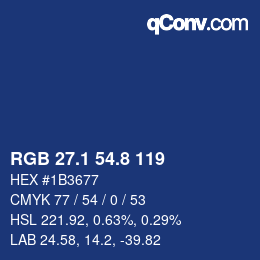 カラーコード: RGB 27.1 54.8 119 | qconv.com