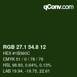 カラーコード: RGB 27.1 54.8 12 | qconv.com