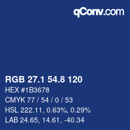 カラーコード: RGB 27.1 54.8 120 | qconv.com