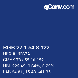 Color code: RGB 27.1 54.8 122 | qconv.com