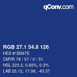 Color code: RGB 27.1 54.8 126 | qconv.com