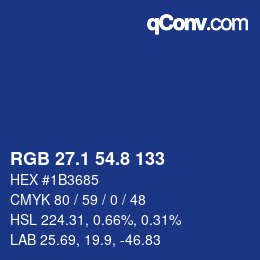 Color code: RGB 27.1 54.8 133 | qconv.com