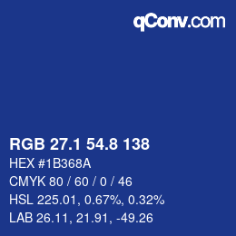 Color code: RGB 27.1 54.8 138 | qconv.com