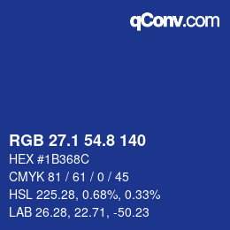 Color code: RGB 27.1 54.8 140 | qconv.com
