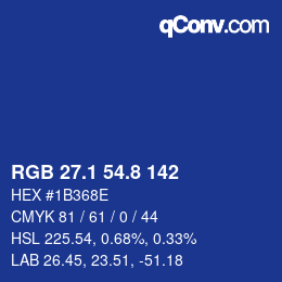 Color code: RGB 27.1 54.8 142 | qconv.com