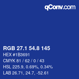 Farbcode: RGB 27.1 54.8 145 | qconv.com