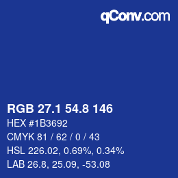 Color code: RGB 27.1 54.8 146 | qconv.com