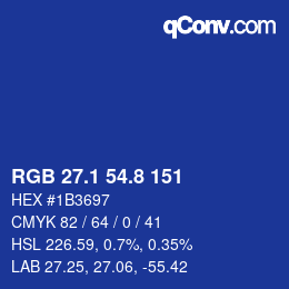 カラーコード: RGB 27.1 54.8 151 | qconv.com