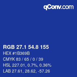 カラーコード: RGB 27.1 54.8 155 | qconv.com