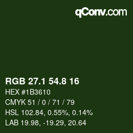 カラーコード: RGB 27.1 54.8 16 | qconv.com