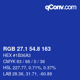 カラーコード: RGB 27.1 54.8 163 | qconv.com