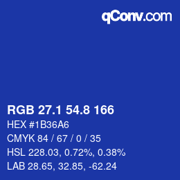 カラーコード: RGB 27.1 54.8 166 | qconv.com