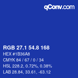 カラーコード: RGB 27.1 54.8 168 | qconv.com