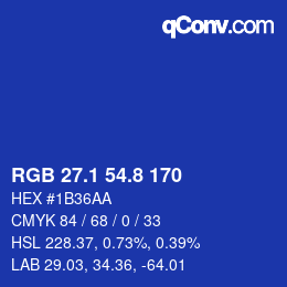 カラーコード: RGB 27.1 54.8 170 | qconv.com