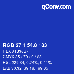 カラーコード: RGB 27.1 54.8 183 | qconv.com