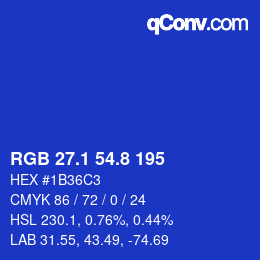カラーコード: RGB 27.1 54.8 195 | qconv.com