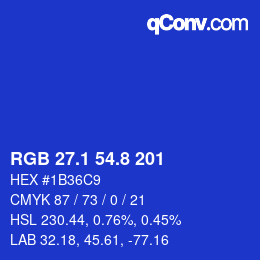 カラーコード: RGB 27.1 54.8 201 | qconv.com