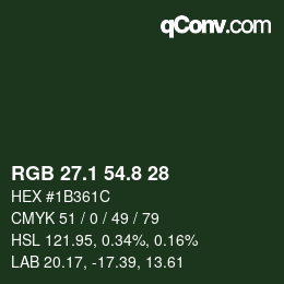 カラーコード: RGB 27.1 54.8 28 | qconv.com