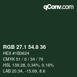 Color code: RGB 27.1 54.8 36 | qconv.com