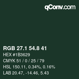 Color code: RGB 27.1 54.8 41 | qconv.com