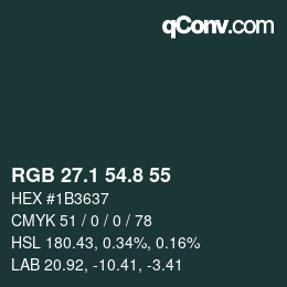 Color code: RGB 27.1 54.8 55 | qconv.com