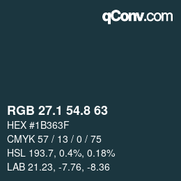 Color code: RGB 27.1 54.8 63 | qconv.com