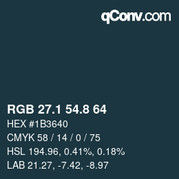 Color code: RGB 27.1 54.8 64 | qconv.com