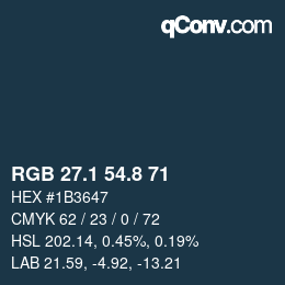 Color code: RGB 27.1 54.8 71 | qconv.com