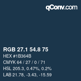 Color code: RGB 27.1 54.8 75 | qconv.com