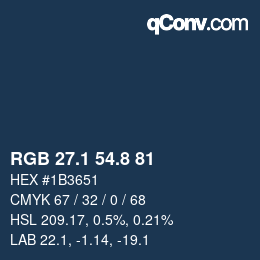 Color code: RGB 27.1 54.8 81 | qconv.com