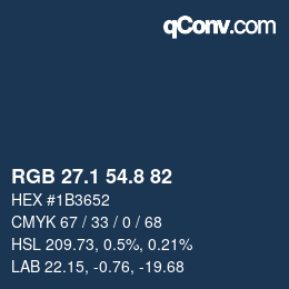 Color code: RGB 27.1 54.8 82 | qconv.com